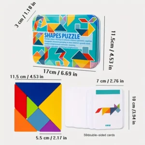 Kolorowa drewniana układanka Tangram